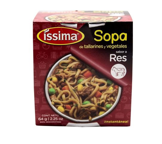 Sopa Instantánea Con Vegetales Issima Sabor Res 64 g