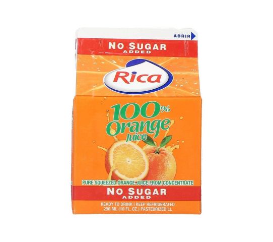 Jugo De Naranja 100% Rica Sin Azúcar 296ml