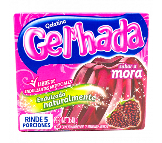 Gelatina Gel'hada Sabor a Mora 40 g