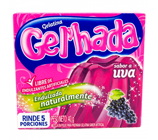 Gelatina Gel'hada Sabor a Uva 40 g