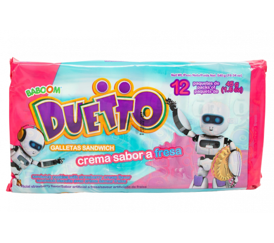 Galletas Sandwich Sabor a Fresa Duetto 12 x 1.6 oz