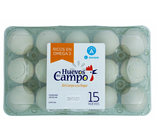 15 Huevos Blancos Del Campo