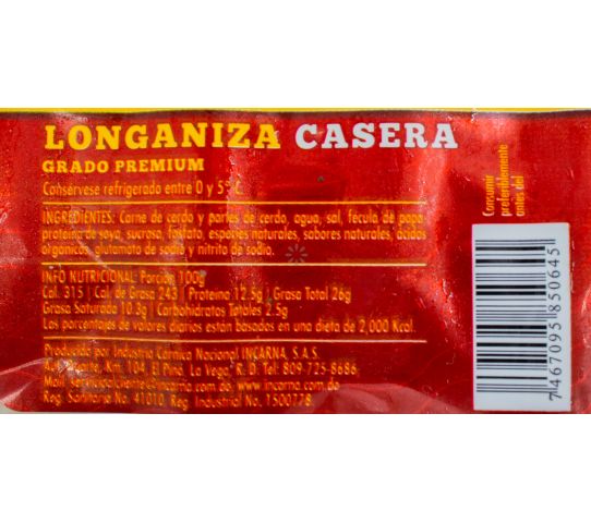 Longaniza Monte Frio Incarna 4 uds