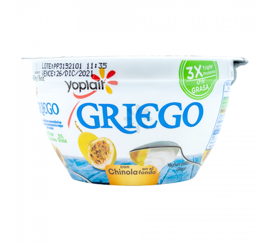 Yogurt Estilo Griego Con Chinola en el Fondo Yoplait 5 oz