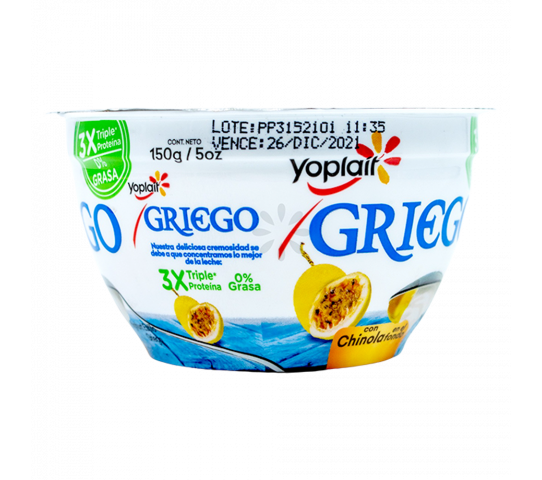 Yogurt Estilo Griego Con Chinola en el Fondo Yoplait 5 oz