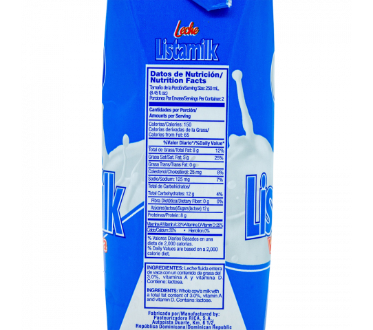 Leche Listamilk 500 ml