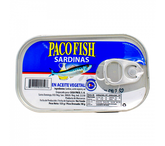 Sardinas en Aceite Vegetal Paco Fish 125 g