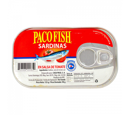 Sardinas en Salsa de Tomate Paco Fish 125 g