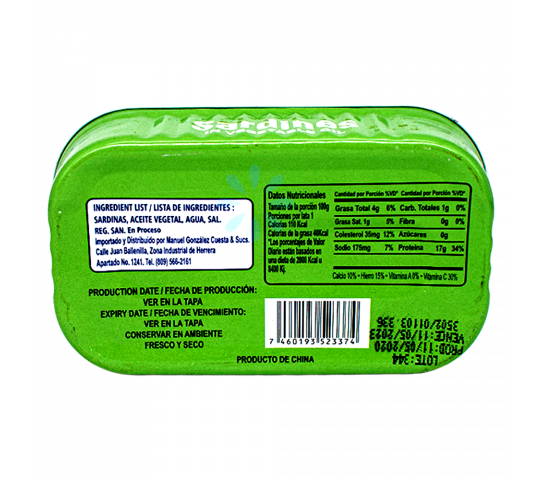 Sardinas En Aceite Vegetal Star Bell 4.4 oz